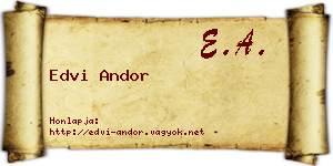 Edvi Andor névjegykártya